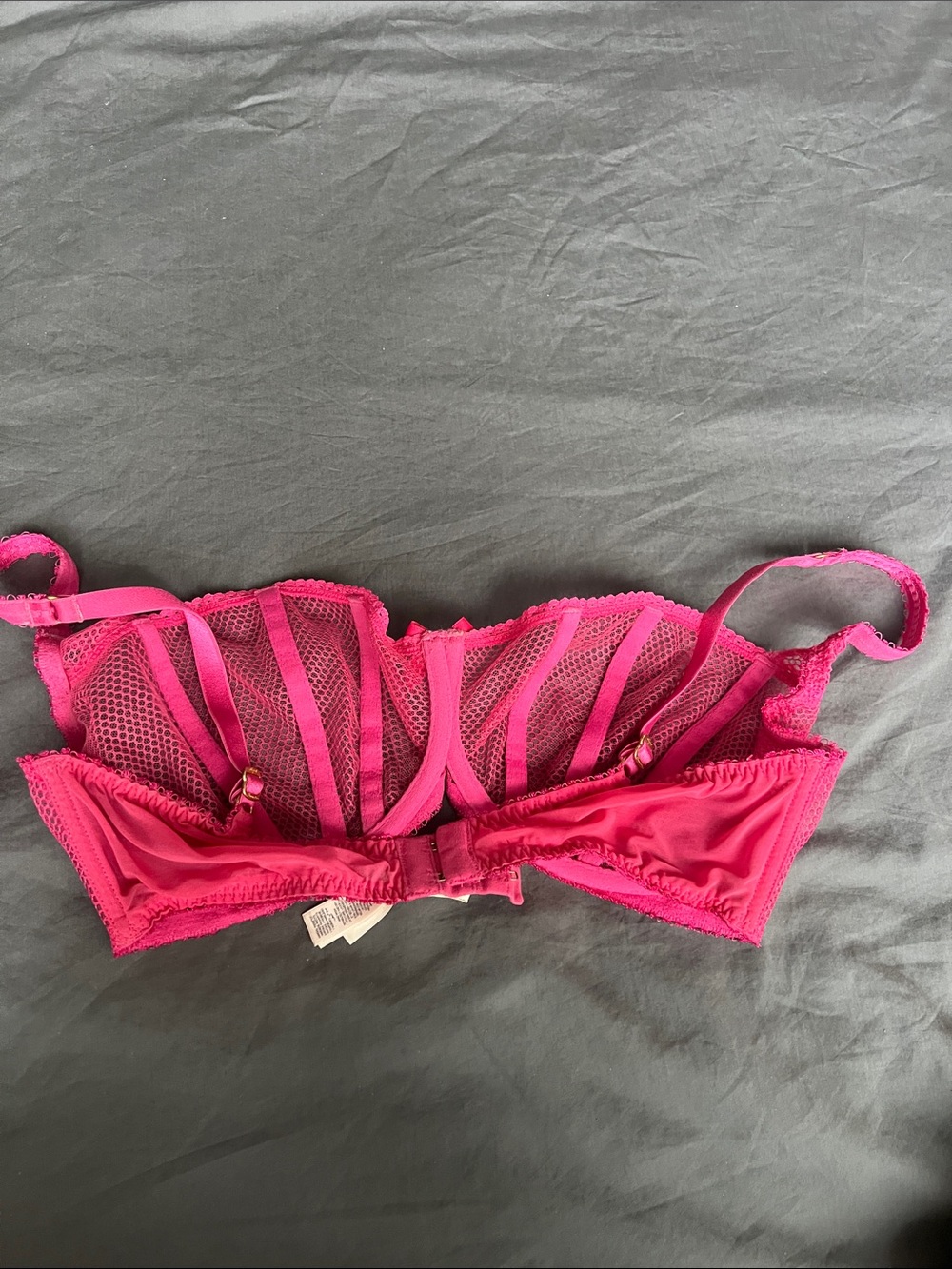 Agent Provocateur Neon Pink Sheer Mesh Balconette Set - Picture 5 of 6